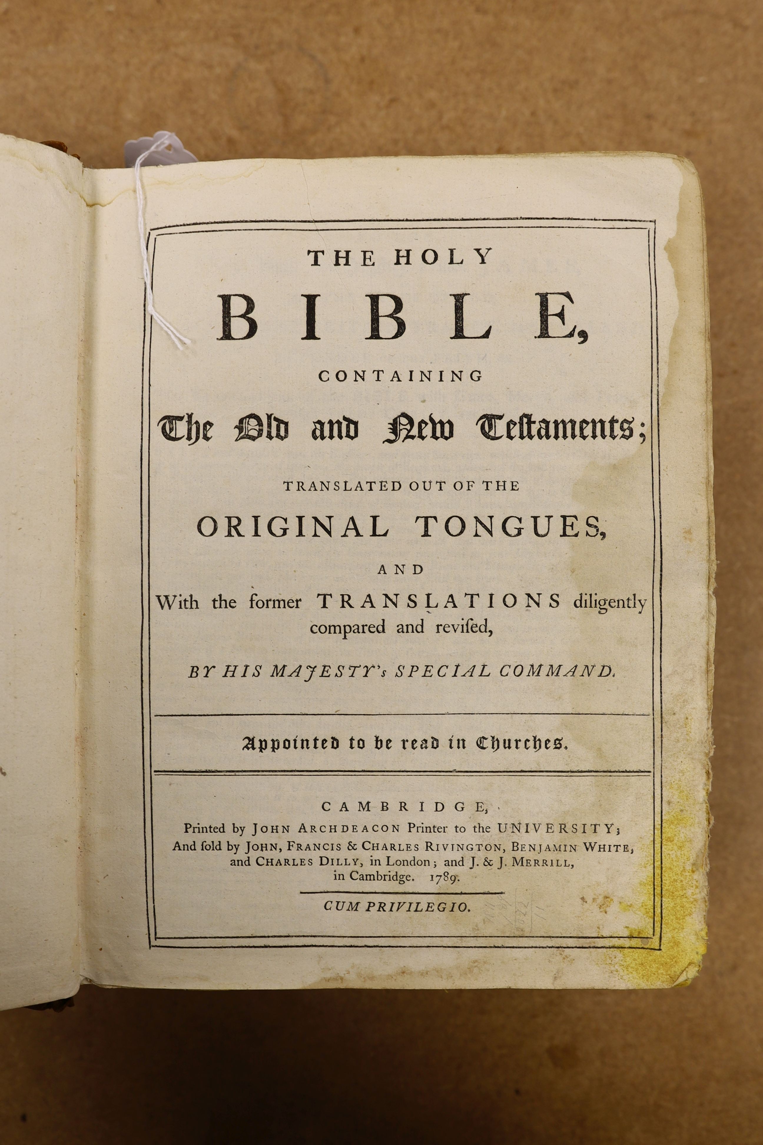 A Family Bible, 1789